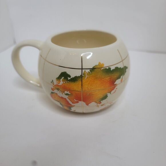Vintage FTDA Map Of TheWorld Globe Mug 1993 Round - Picture 1 of 8